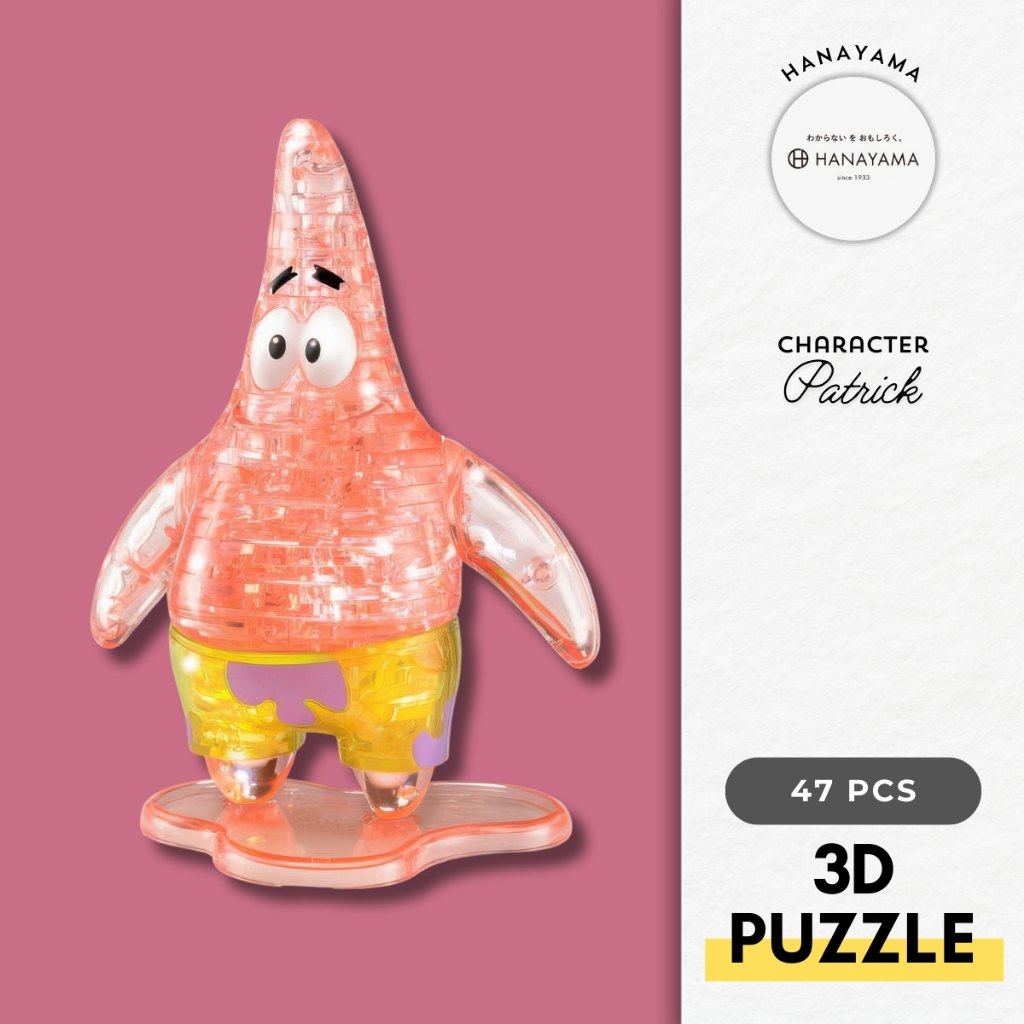 HANAYAMA 07658 Spongebob Squarepants • Patrick 47 PCS Crystal 3D Puzzle