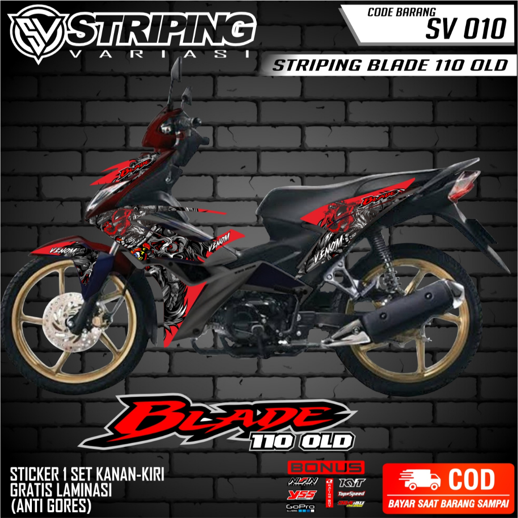 STRIPING STICKER BLADE 110 OLD / STICKER VARIASI VENOM KEREN / STRIPING MOTOR BLADE 110 OLD [SV 010]