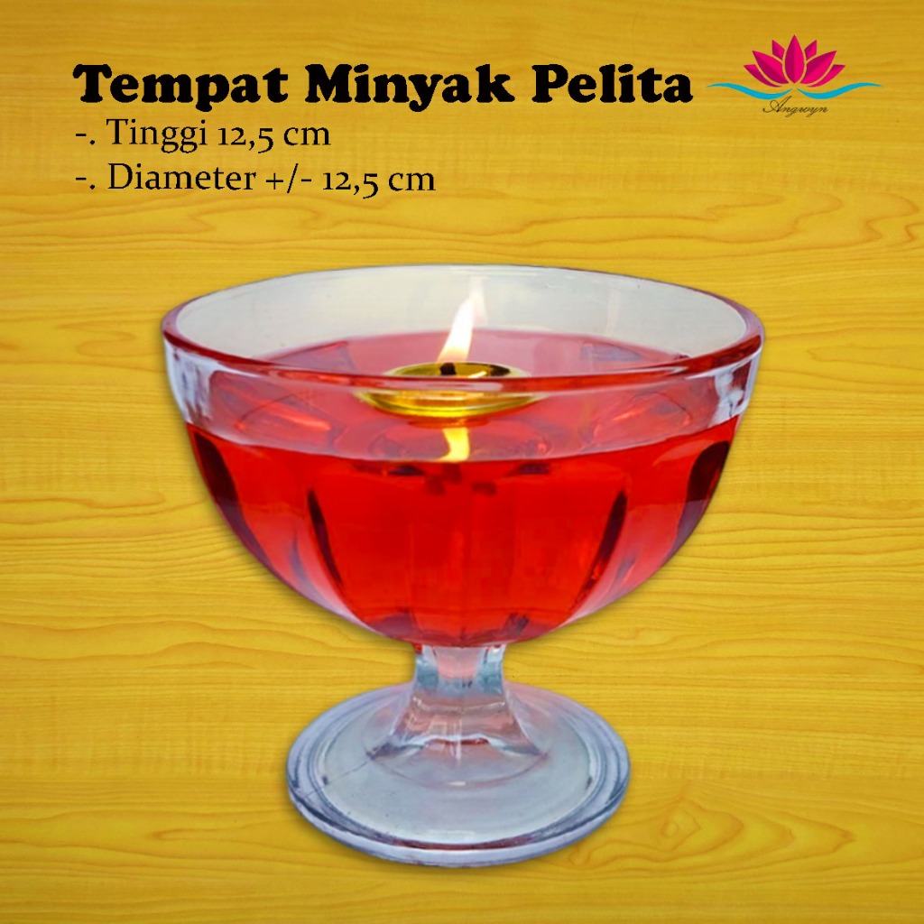 Tempat Minyak Lilin Pelita Kaca Polos / Mangkok Kaca Bening Tempat Minyak Pelita
