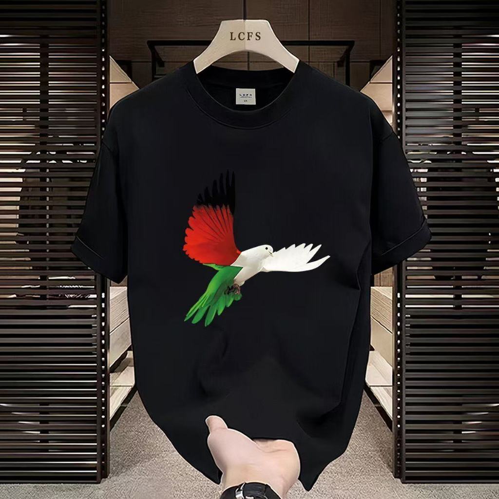 (COD)Kaos T-shirt dengan Desain Burung Merpati Warna-warni yang Khas