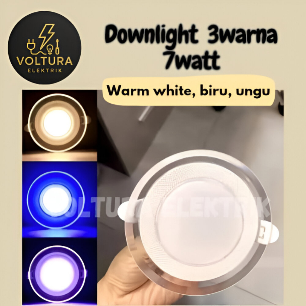 LAMPU DOWNLIGHT LED 3 WARNA 7 WATT