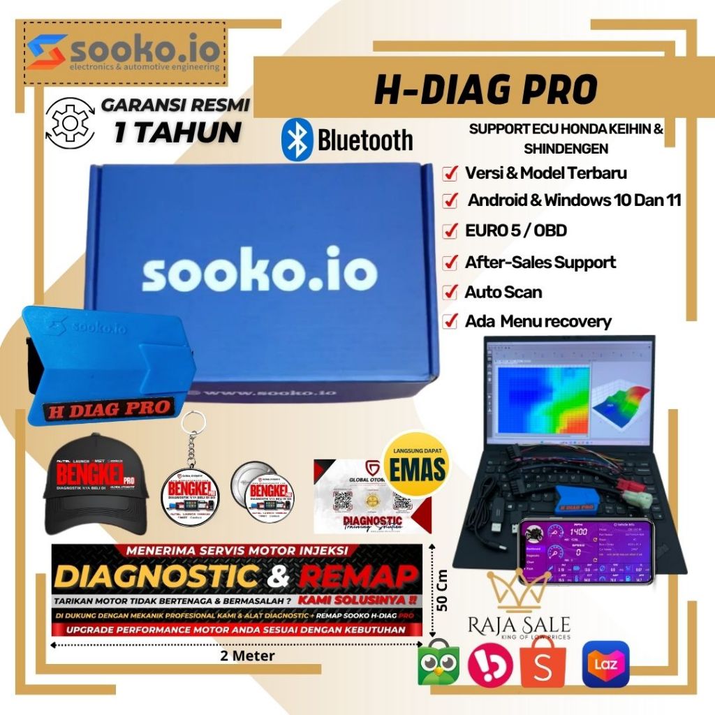 Scanner Motor Injeksi Honda IQUTECHE HDiag Pro Remap Versi Android atau Laptop, Scaner Motor Honda I