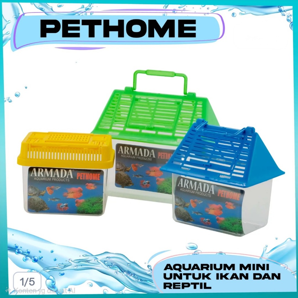 Pet Home Medium Aquarium Plastik Tempat Ikan Hias Hamster Kura Kura