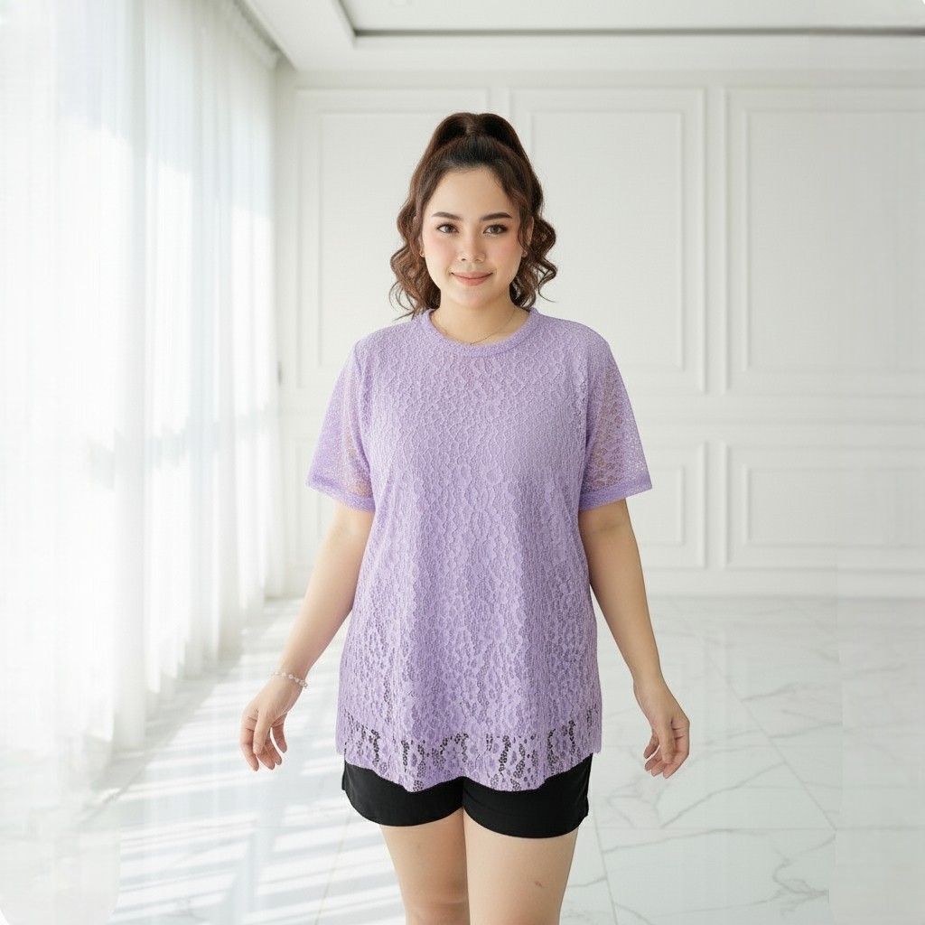 Blouse Brokat Wanita SIFANA 3Ukuran L XL XXL - Atasan Wanita Brokat Import - Atasan Kondangan Brokat