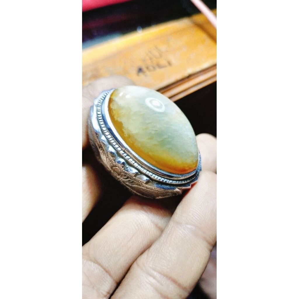 Cincin akik pandan lumut lawas babon