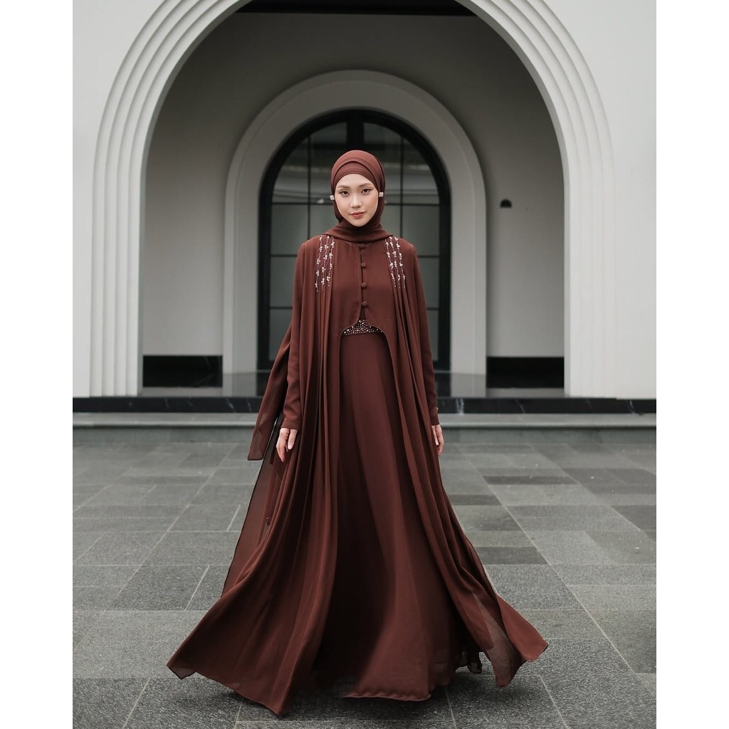 Haneen Abaya Remaja Aesthetic Gamis Lebaran 2026 Model Gamis Terbaru Dress Kondangan Simple Elegan