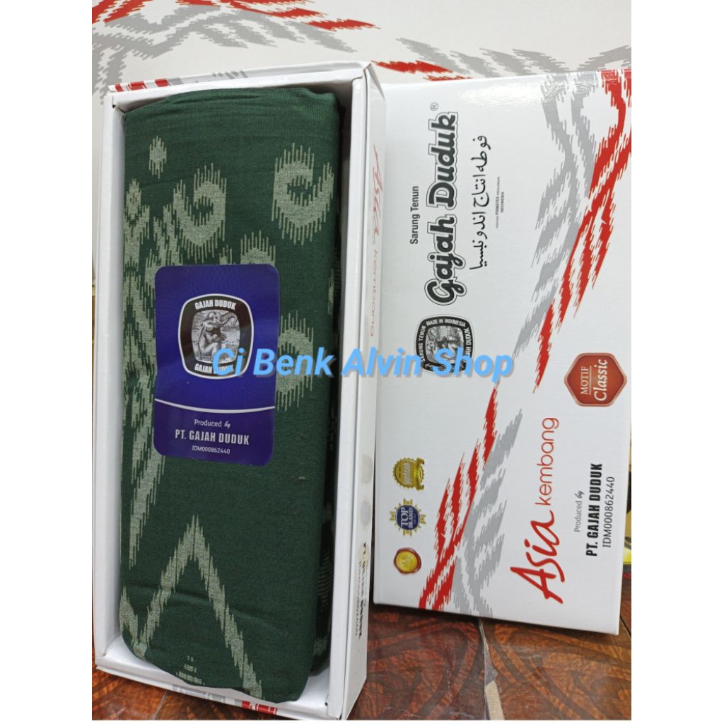 Sarung Gajah Duduk Asia Kembang Motif Terbaru Khusus Warna Hijau