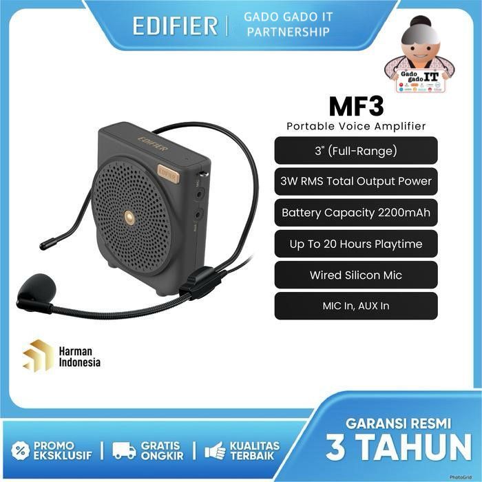 EDIFIER MF3 Speaker Portable Voice Amplifier With Mic in , Aux in With Battery 2200mAh