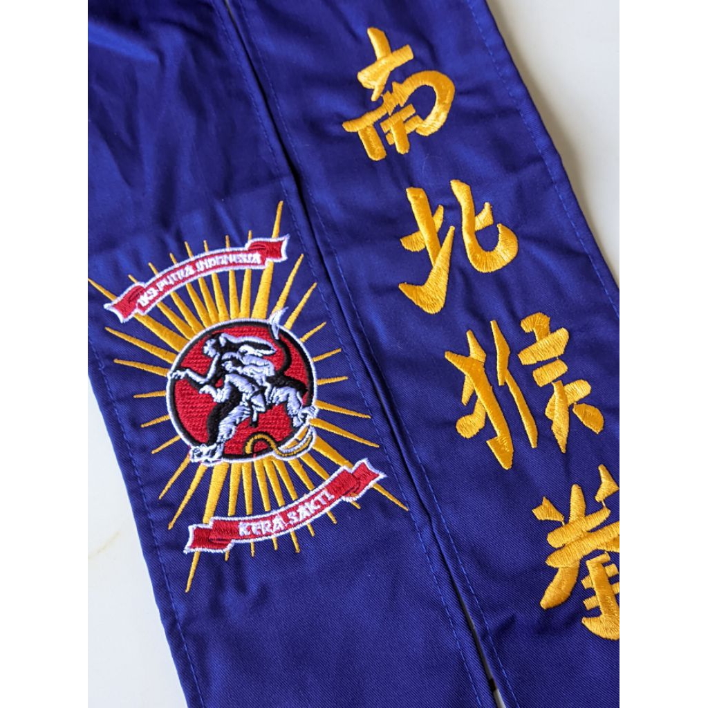 sabuk iks.pi kera sakti /sabuk biru kera sakti /Sabuk biru dril Lambang iks.pi kera sakti