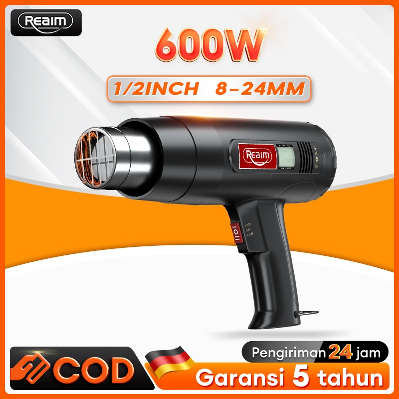 Reaim 2000W Heat Gun Panas Pistol Angin Panas Pemanas Segel Sticker Plastik Panas Pistol Angin