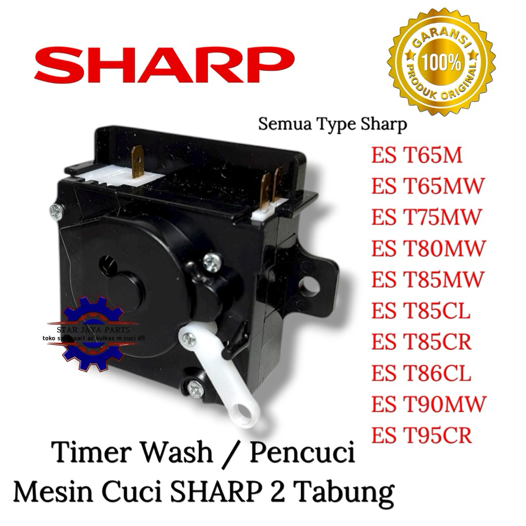 TIMER MESIN CUCI SHARP 3 SOKET(Hitam) ES T65M T65MW T75MW T80MW T85MW T85CL T90MW /Timer Pencuci Sha