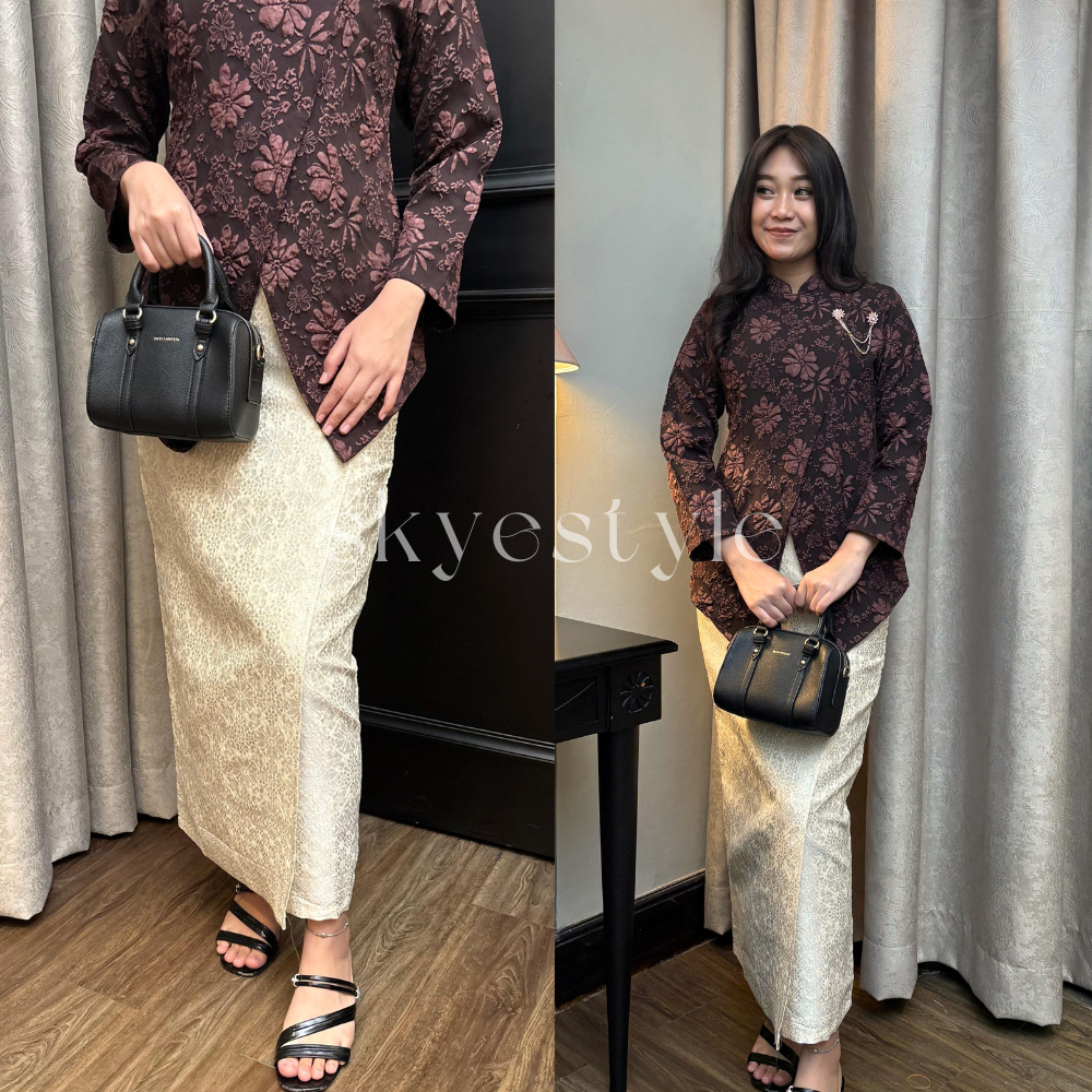 STOCK TERBATAS Rok span songket belah samping // rok songket tenun // rok span