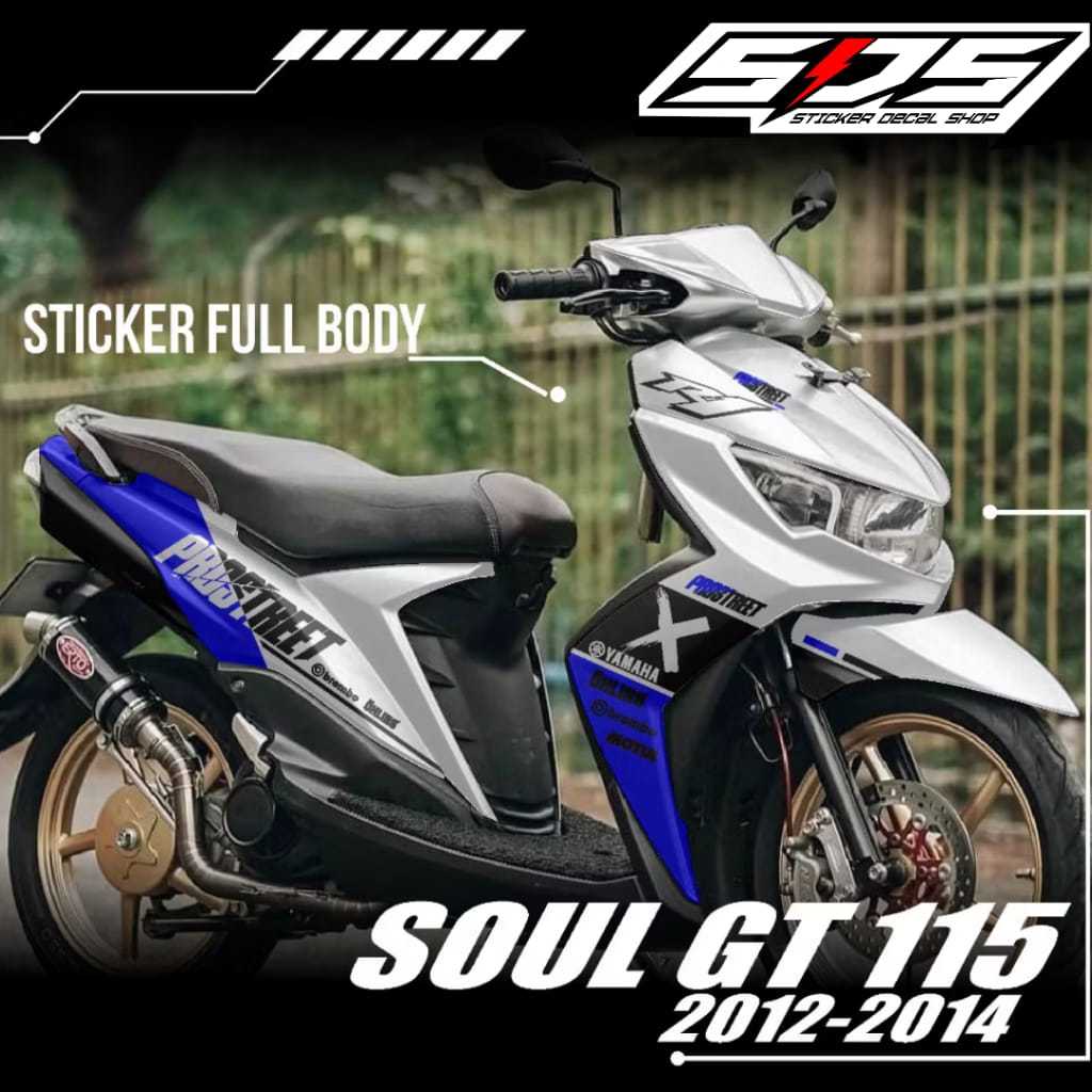 Stiker Decal Motor Mio SOUL GT 115 2012 2013 2014 2015 Full Body - Sticker SOUL GT Motif PROSTREET