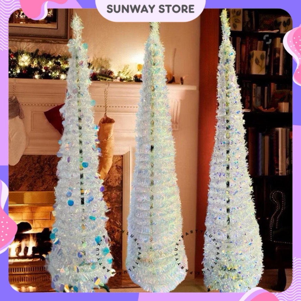 Pohon Natal Lipat /  Pohon Natal Portable Lipat 150cm / Pohon Natal Pop Up Terbaru 1.5 Meter / Dekor