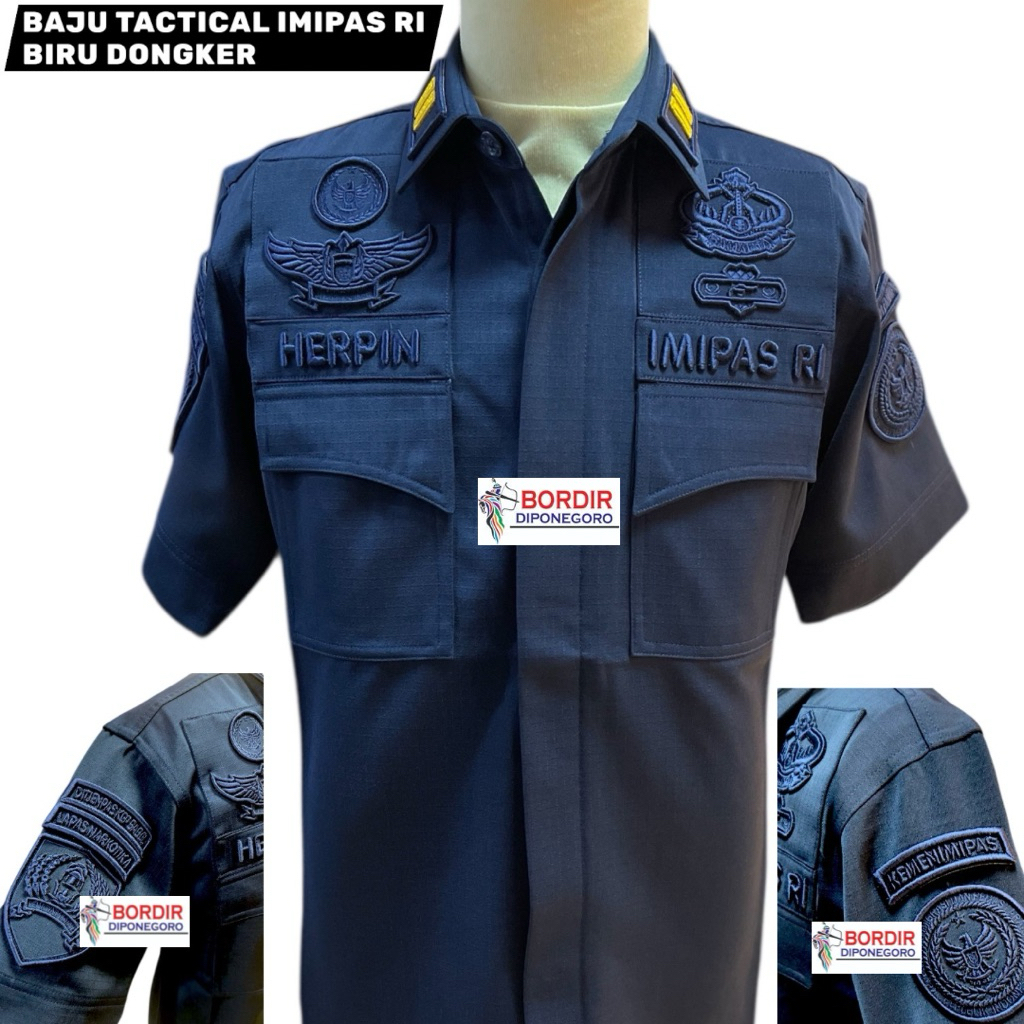 BAJU TACTICAL IMIPAS RI TERBARU BIRU DONGKER | BAJU TACTICAL KEMENIMIPAS BIRU DONGKER