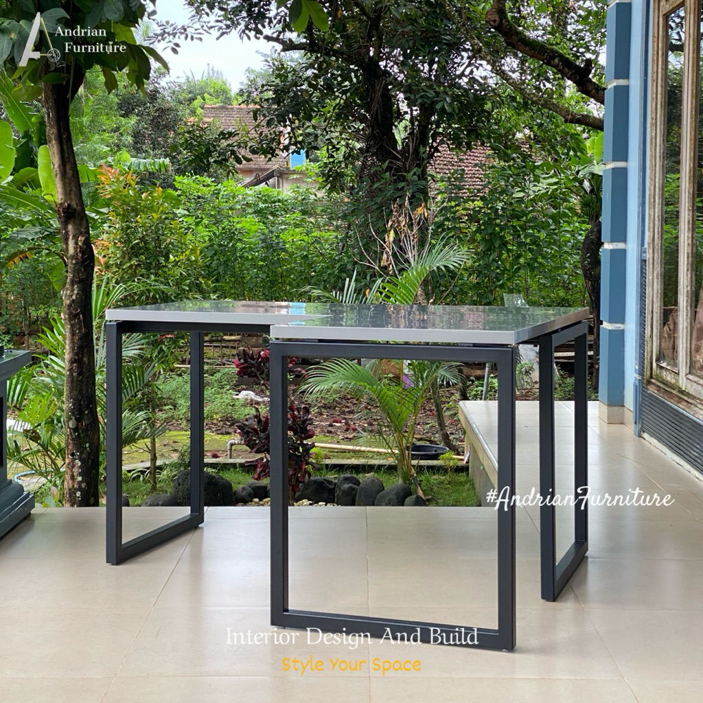 Meja Kerja Letter L Industrial Simple Minimalis Fin. HPL