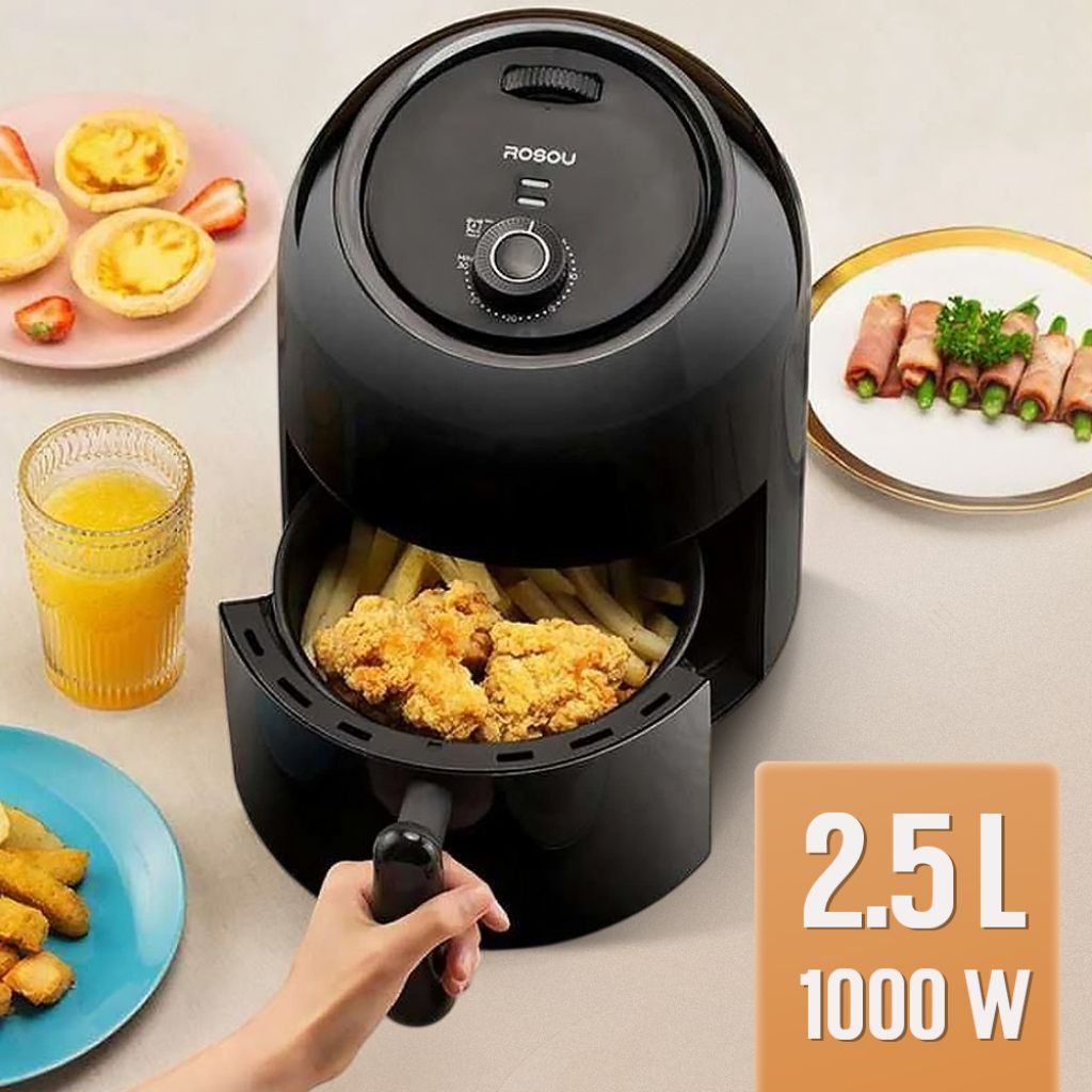 Air Fryer Black Edition 2.5 L Mesin Penggorengan Tanpa Minyak Tanpa Asap Solusi Masak Sehat, Cepat d