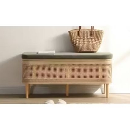 stool rotan kayu jati asli