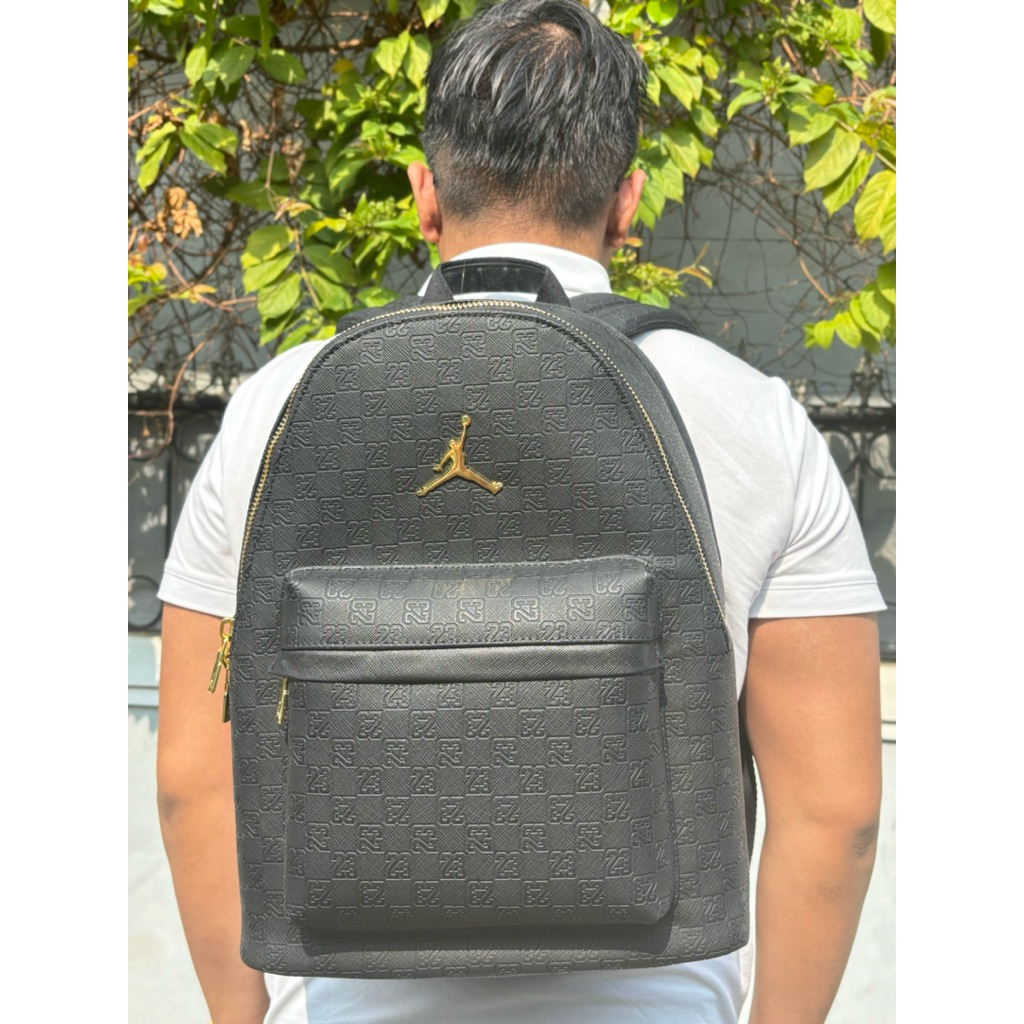 Jordan Monogram Backpack Black Gold