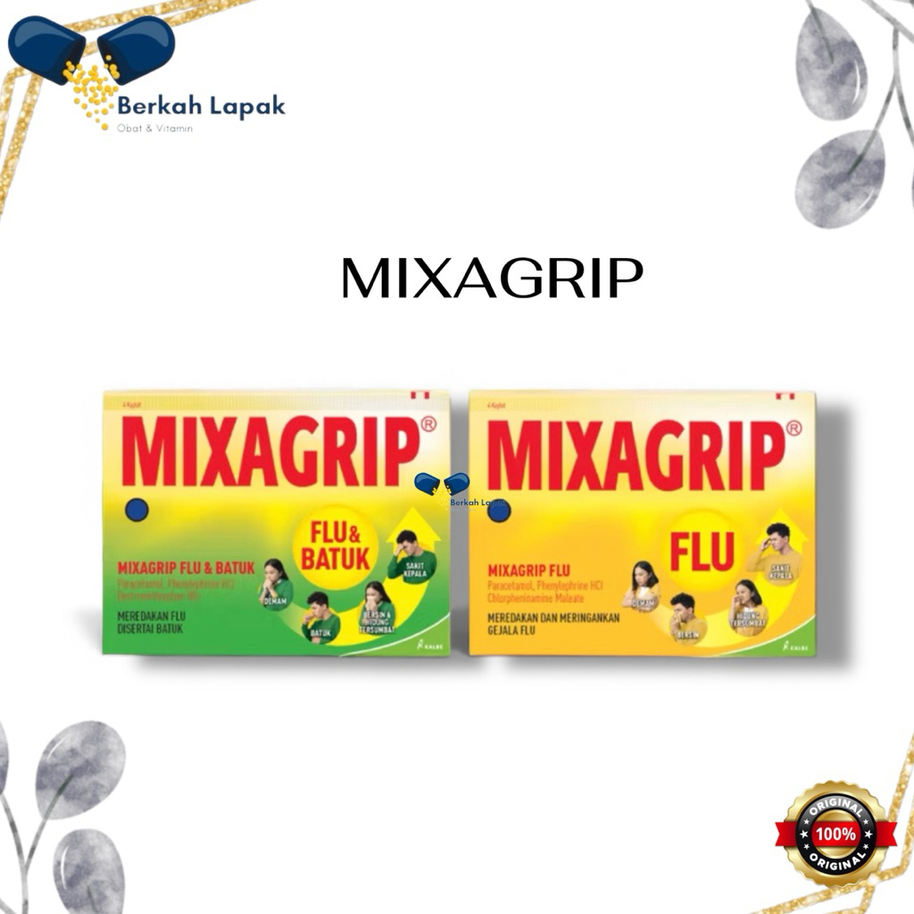 Mixagrip – Mixagrip Flu & Mixagrip Flu Dan Batuk – Meredakan Flu Dan Batuk – 4 Kaplet