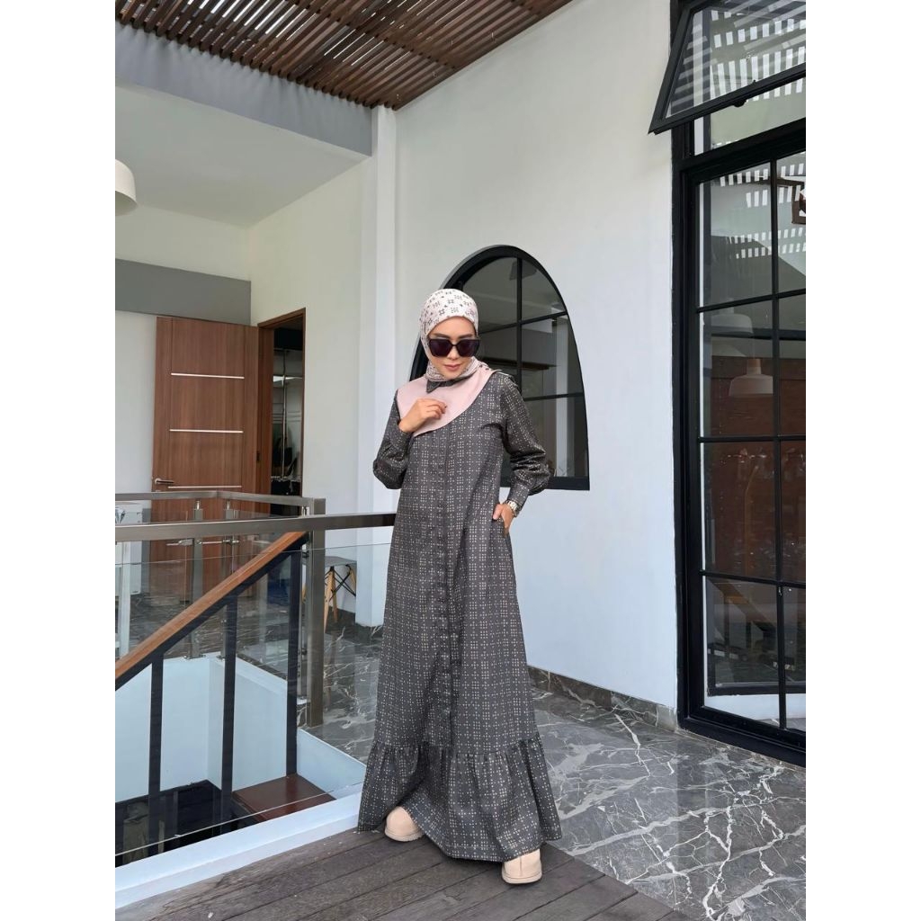 Enzi dress by korina, gamis motif, gamis korina, gamis lebaran