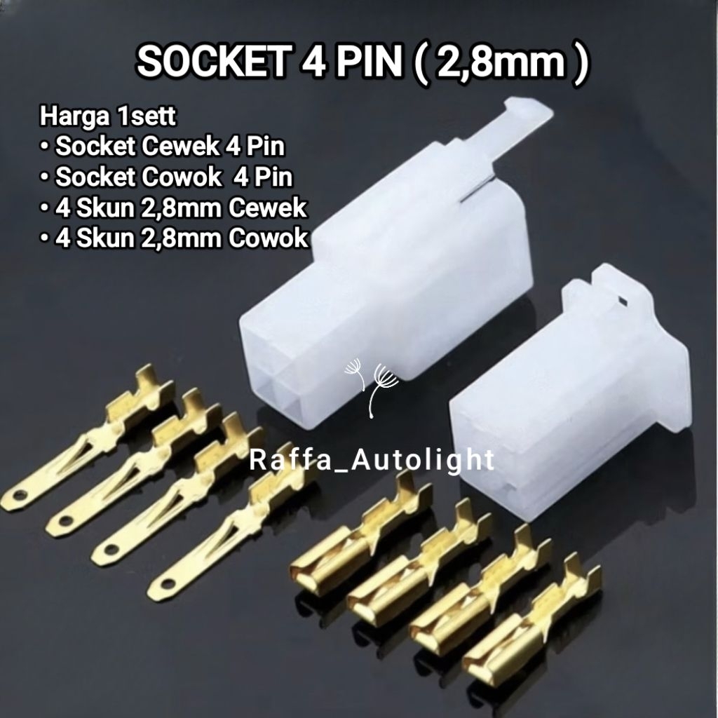 Socket 4Pin Male Female Skun 2.8mm 1sett