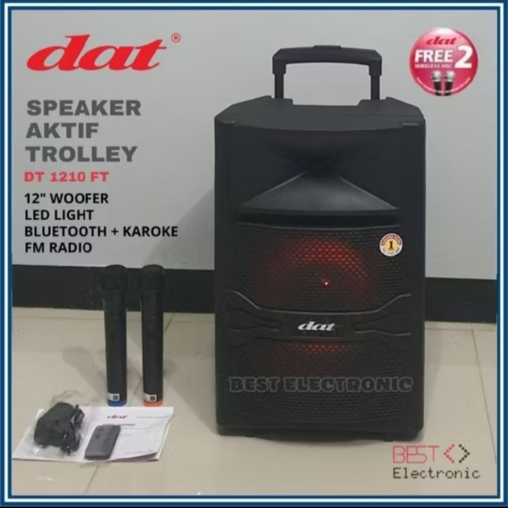 SPEAKER AKTIF TROLLEY 12 INCH DAT DT 1210 FT DT1210 FT DT 1210FT BLUETOOTH