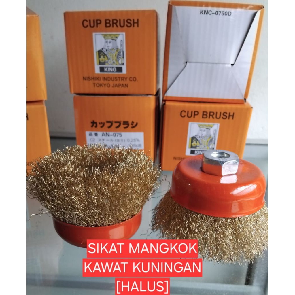 CUP BRUSH / SIKAT MANGKOK KAWAT KUNINGAN HALUS 3INCH KING | Sikat Mangkok 3" King Kuningan