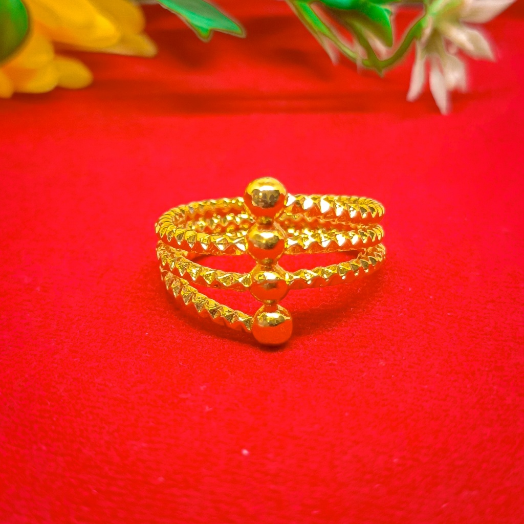 Terbaru Import Cincin Dubai India Elegant Fashion Mewah Grosir Wanita Dewasa Xuping Berlapis Emas 24