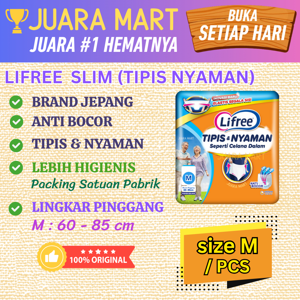 LIFREE POPOK CELANA DEWASA LANSIA ELASTIS UKURAN M