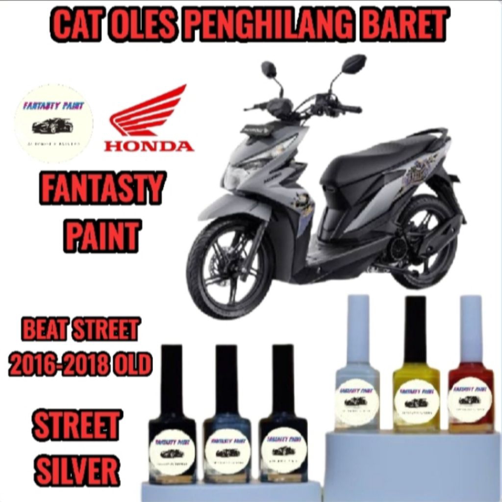Cat Oles Permanen Motor Honda Beat Street Silver,2016,2017,2018,2019,Lama Penghilang Baret/Lecet Ter