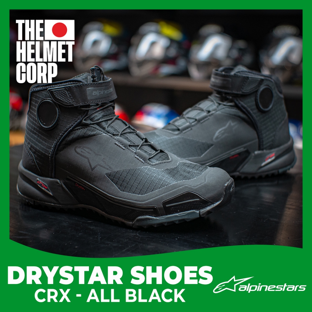 ALPINESTARS CRX DRYSTAR ALL BLACK ORIGINAL RIDING WATERPROOF SHOES ALPINESTAR CR-X