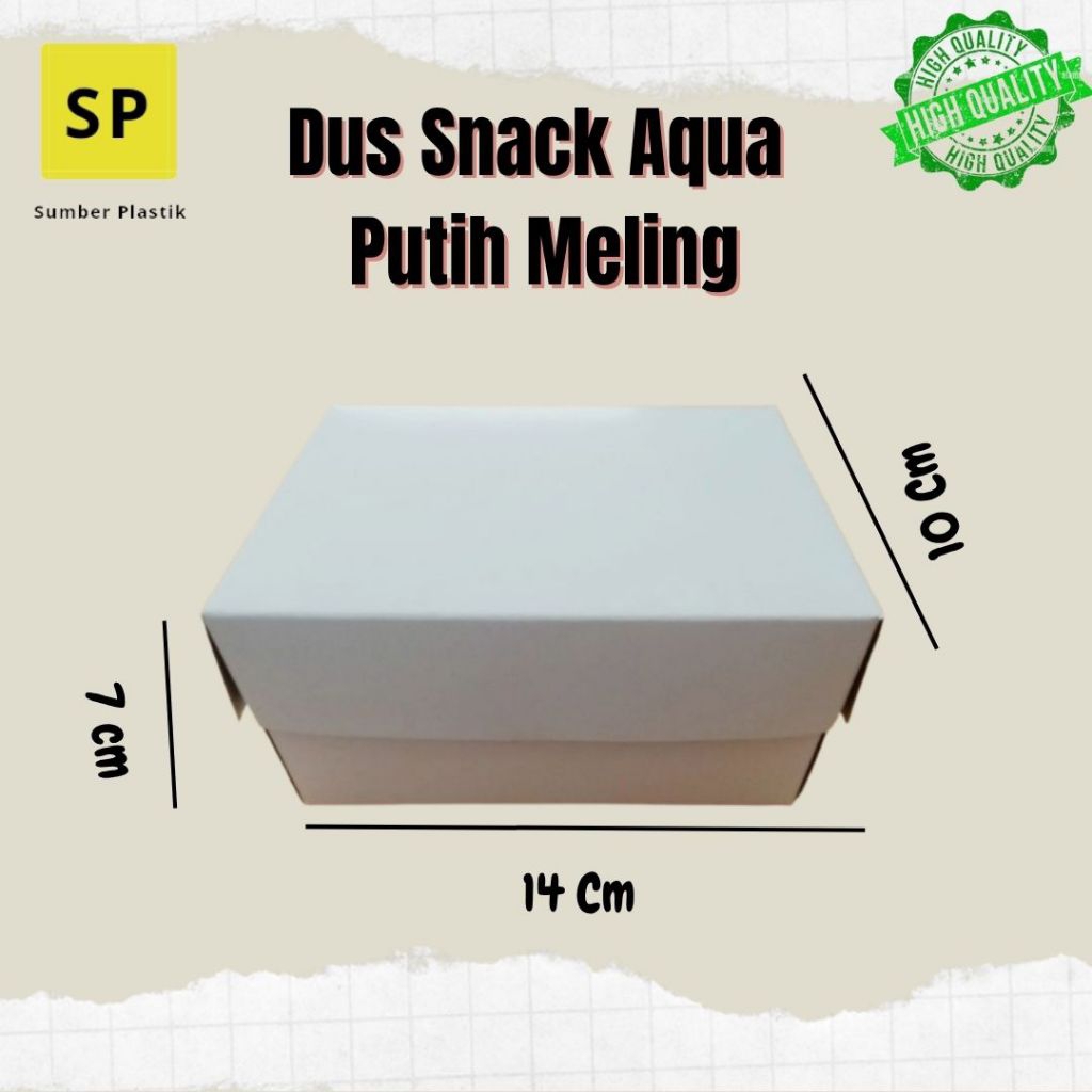 Dus Snack Aqua 14x10x07 Putih Meling