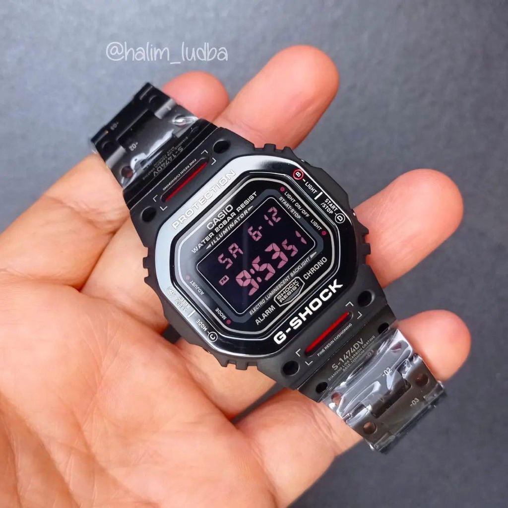 gshock dw5600 custom full metal strap bezel g shock dw 5600 g-shock dw-5600 metal custom