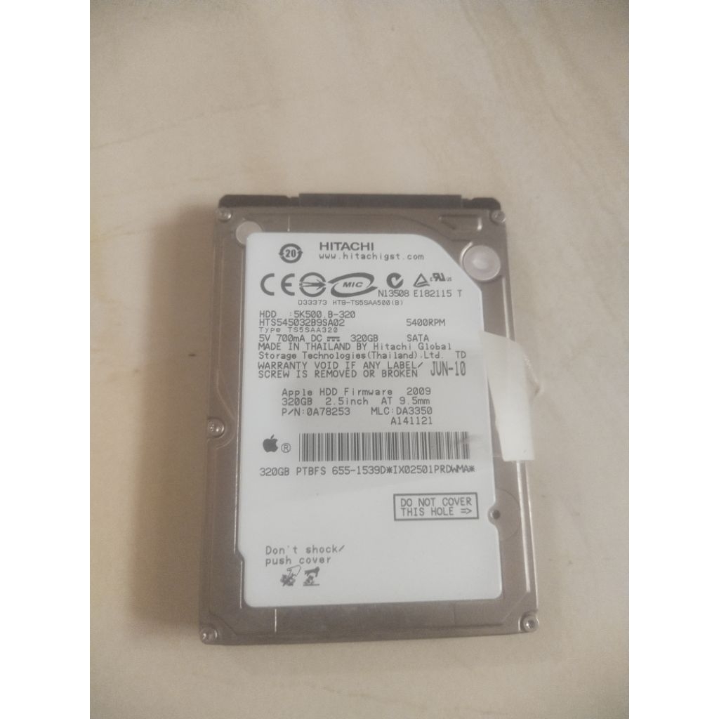 HARDISK HITACHI 2,5 INCH 320 GB SENTINEL 100%(SECOND),