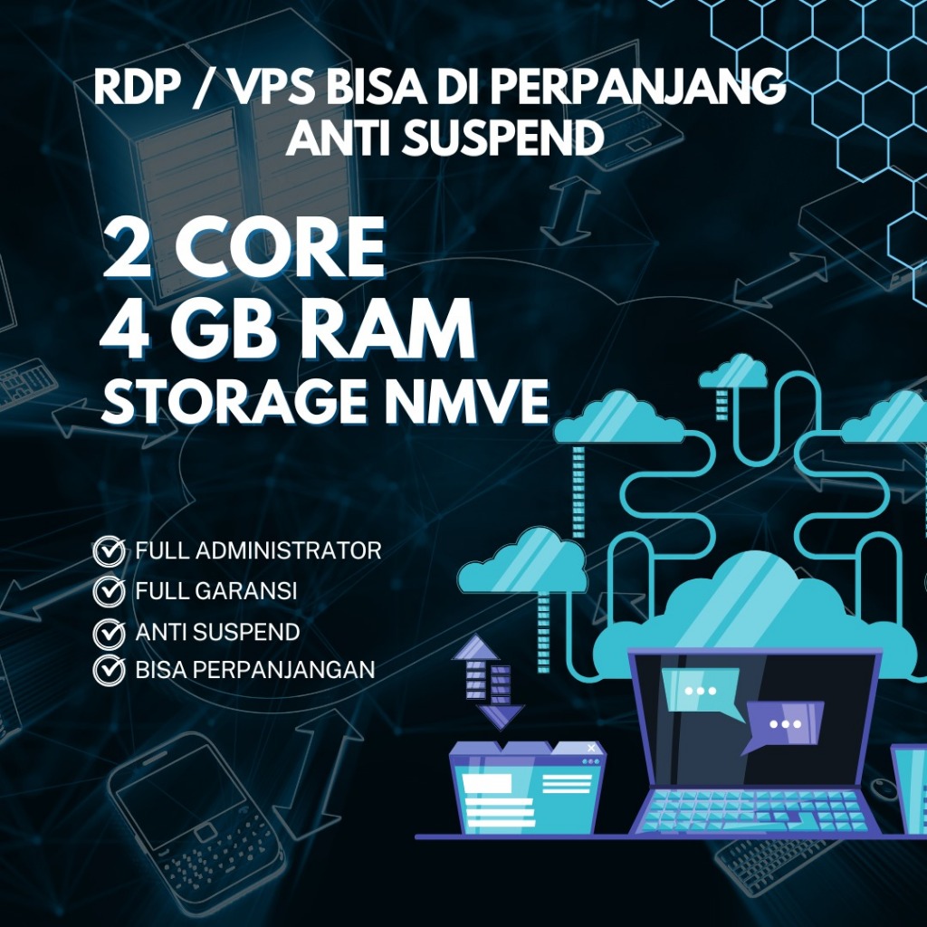 RDP/VPS - 2 CORE / 4 GB - SERVER INDONESIA - BERGARANSI - Bisa di perpanjang
