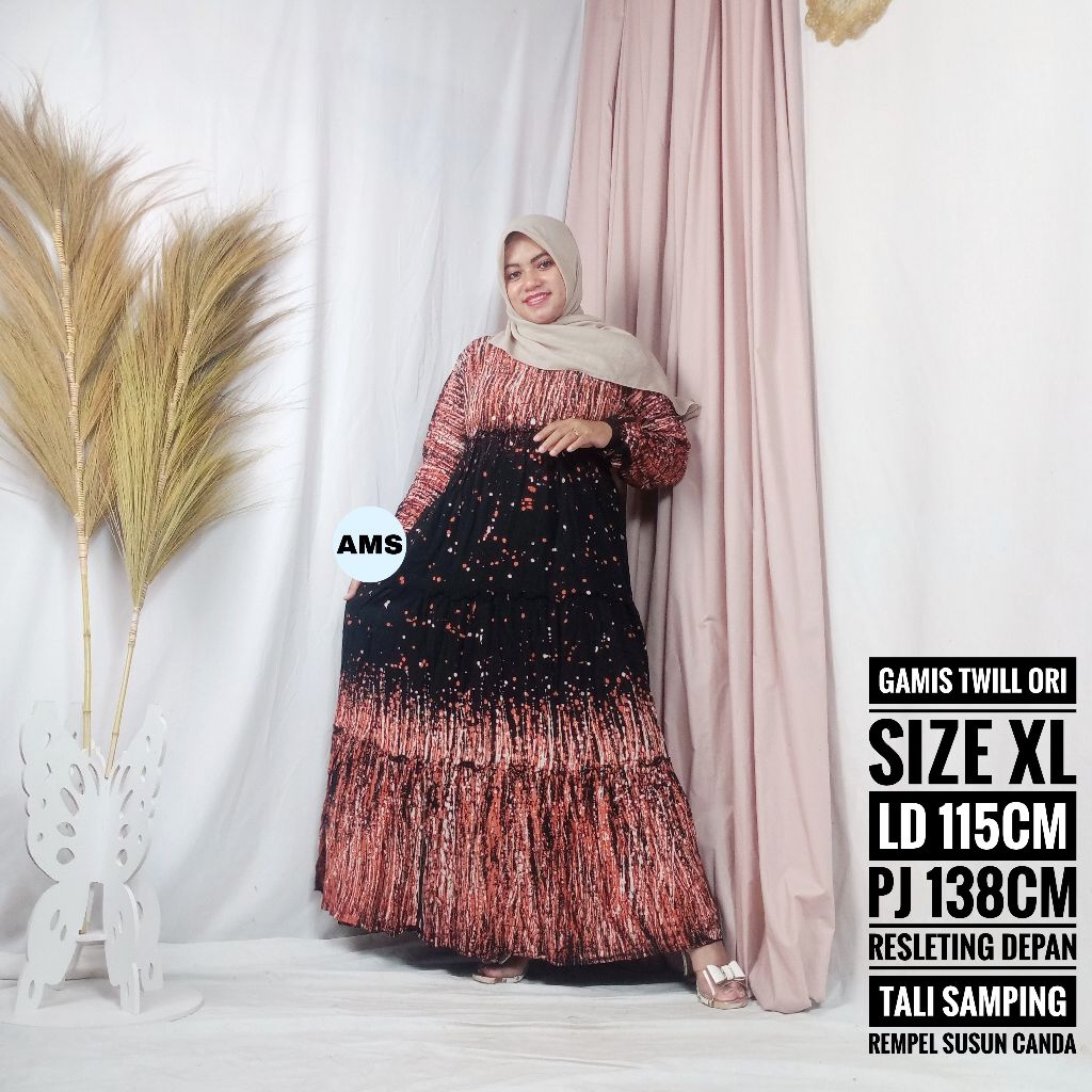 Batik Altha MS Gamis Twill Ori Tebal Premium Daster Panjang Tebal Adem Twil Original Terbaru Pekalon