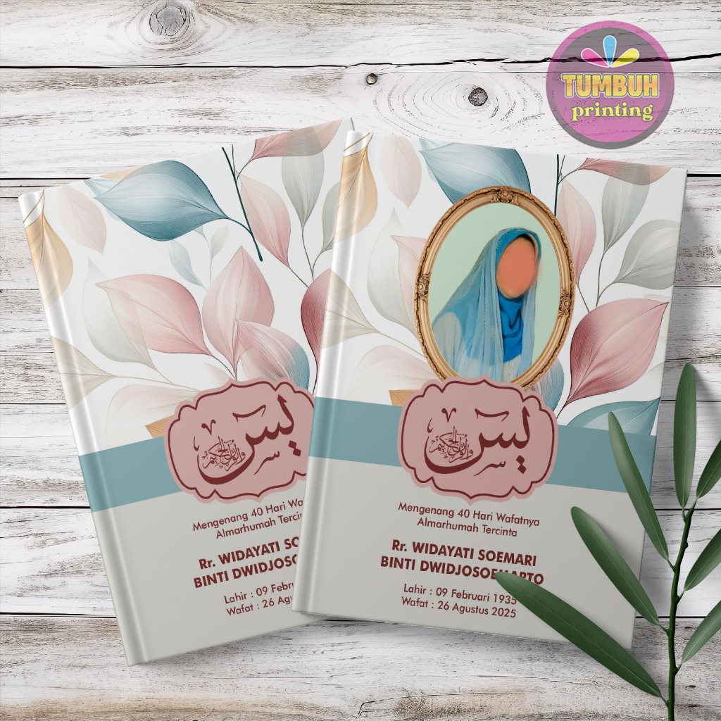 Cetak Buku Yasin dan Tahlil custom motif bunga