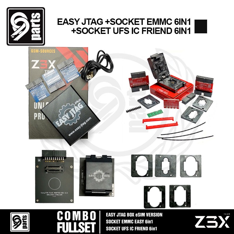 Easy Jtag eSIM Fullset / Easy Jtag Plus Box Plus eSIM Version With Socket UFS BGA 153/ 254 / Easy Jt