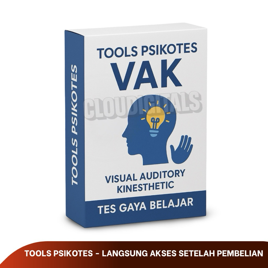 TOOLS PSIKOTES VAK : Alat Tes Psikologi Visual Auditory Kinesthetic - Pengukur Gaya Belajar