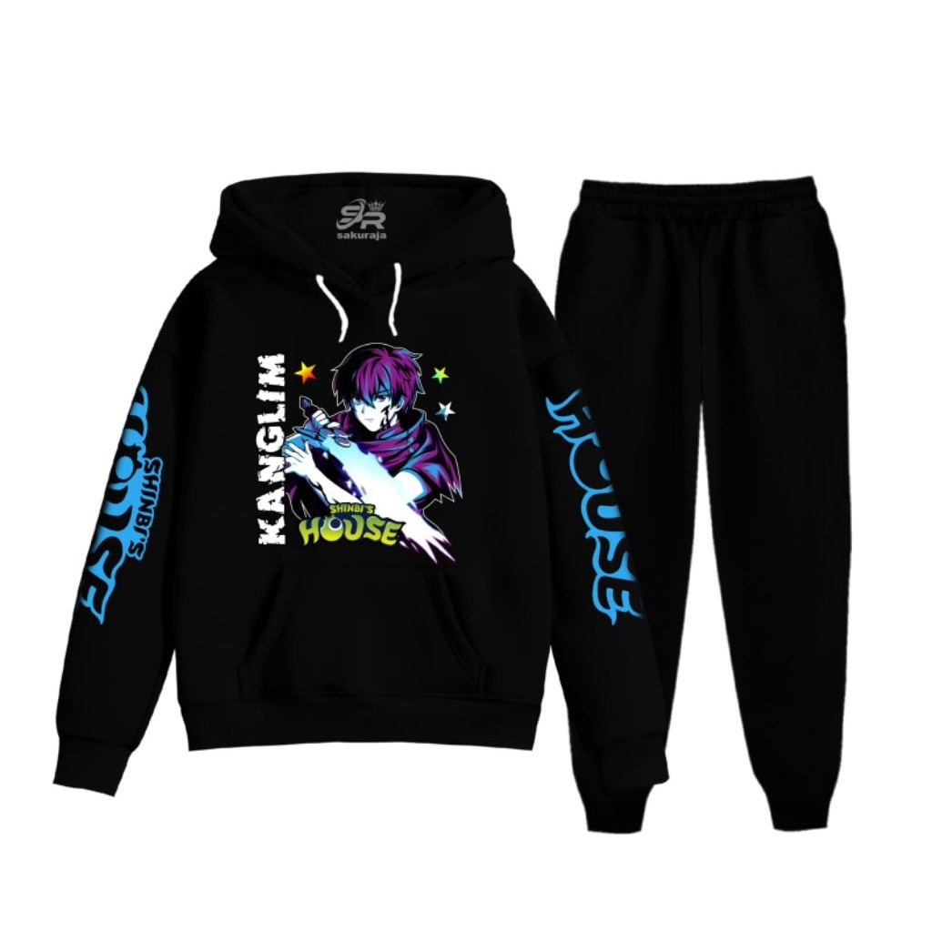 setelan hoodie anak motif karakter kangLim Shinbi house/umur 3-17 tahun