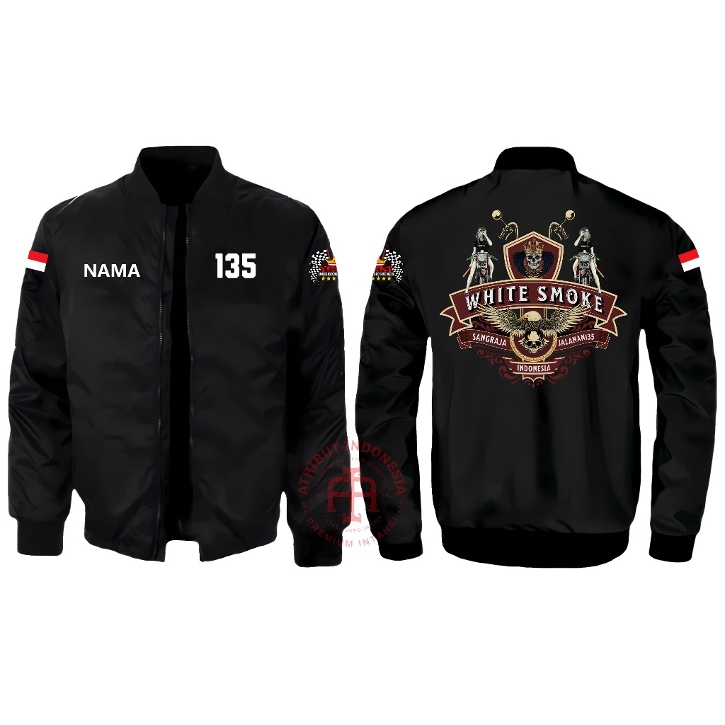 Jaket Bomber Rx King 135 Sang Raja Asap Putih Kaos Lengan Panajng Pendek Hitam Combed24s Gratis Nama