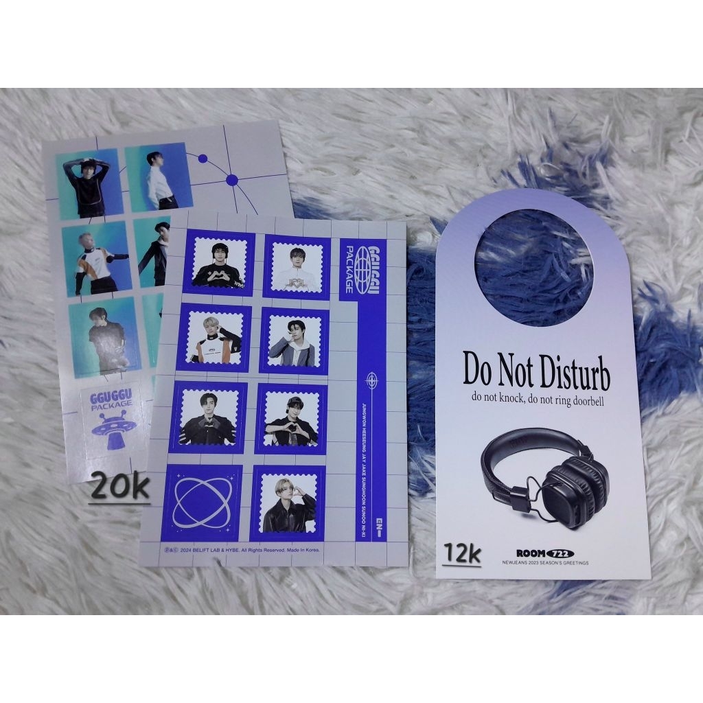 • enhypen gguggu'24 photo sticker set • newjeans door hanger sg'23