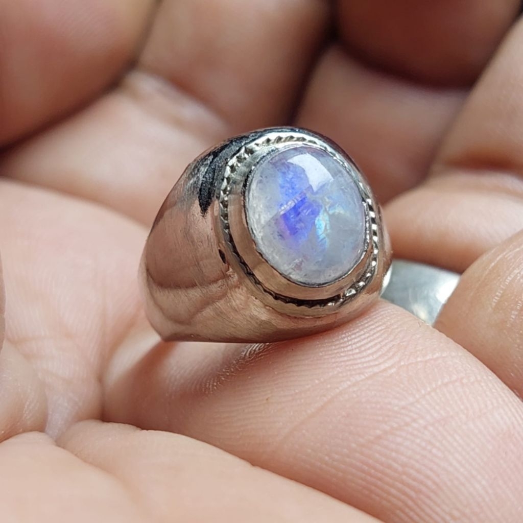 Cincin batu permata blue safir Burma natural