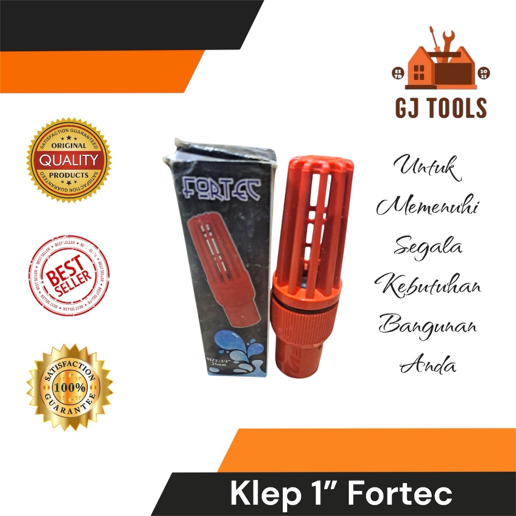 KLEP PLASTIK MDN/FORTEC 1 INCH - FOOT KLEP 1" - KLEP JANTUNG PVC 1" - TUSEN KLEP SARINGAN BAWAH 1"