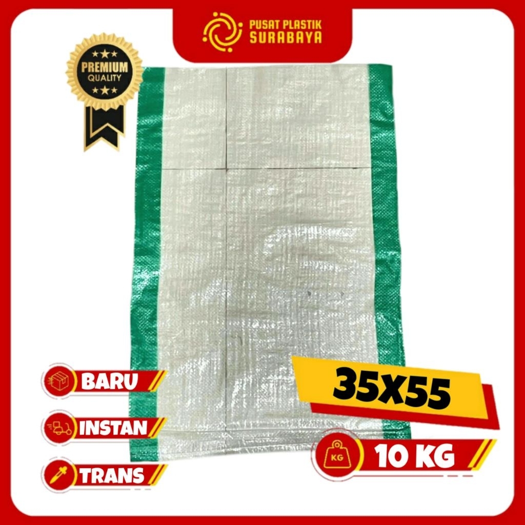 Karung Plastik 10 Kg Transparan Ukuran 35 x 55