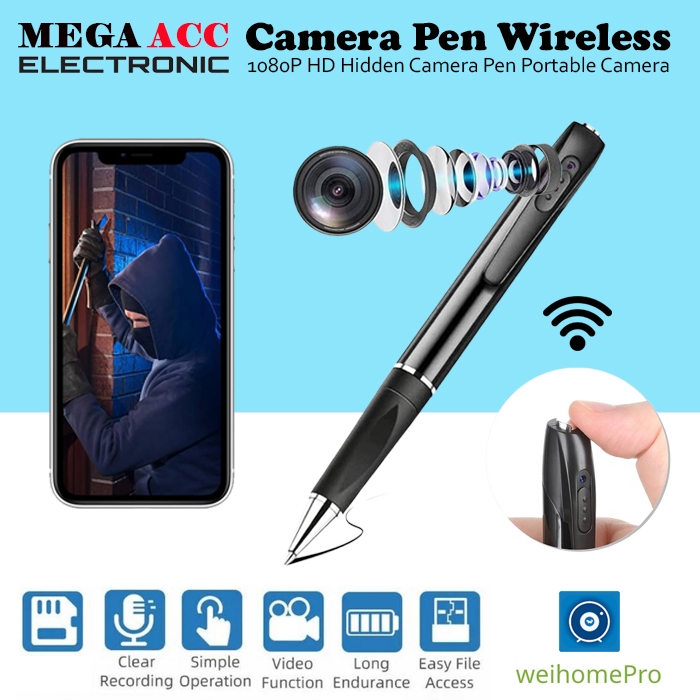 Spy Pen Camera Portable WIFI HD 1080P – CCTV Hidden Camera – Kamera Tersembunyi Model Pulpen