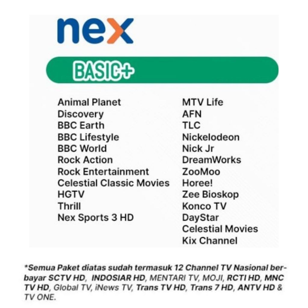 Nex parabola paket Basic+