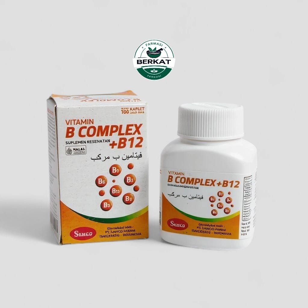vitamin b complek + b12 botol utuh 100tablet