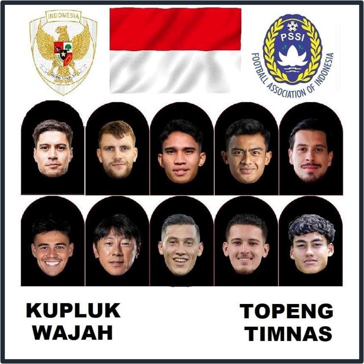 MASKER TOPENG TIMNAS 3D MASKER WAJAH 3D KUPLUK WAJAH TOPENG WAJAH KLUPUK WAJAH KUPLUK TIMNAS PILDUN 